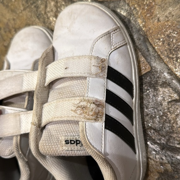Adidas Kids White and Black Velcro Sneakers 11 - Picture 6 of 6